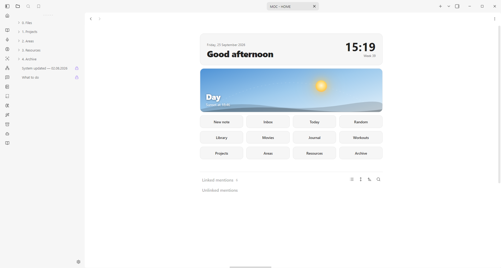 The home page